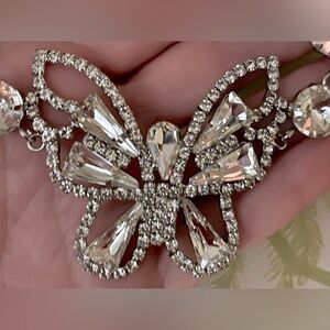 New! Stunning Crystal butterfly statement necklace by Natasha!